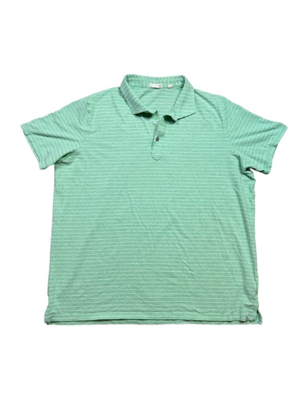 Tasc Everywear Polo Shirt Mens 3XL Green White Tidal Stripe Bamboo Golf Tennis